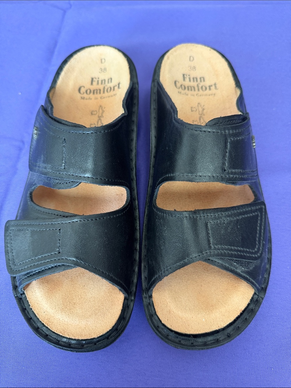Finn Comfort Women’s Jamaica Black Leather Sandal EU 38 US 7